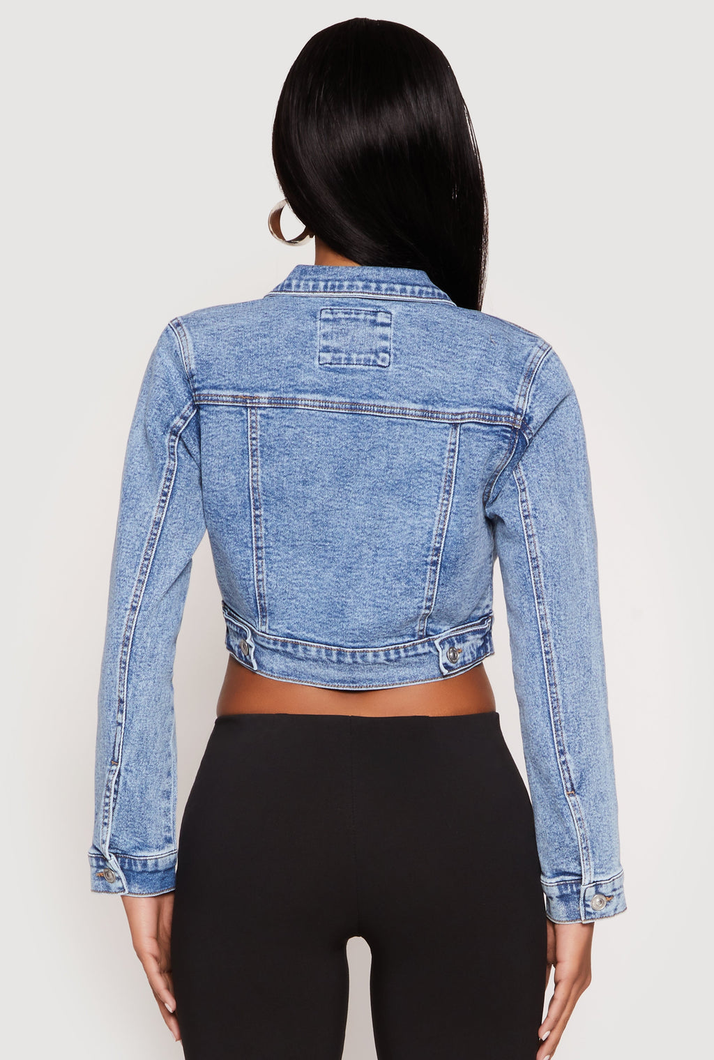 WAX Mineral Wash Cropped Denim Jacket