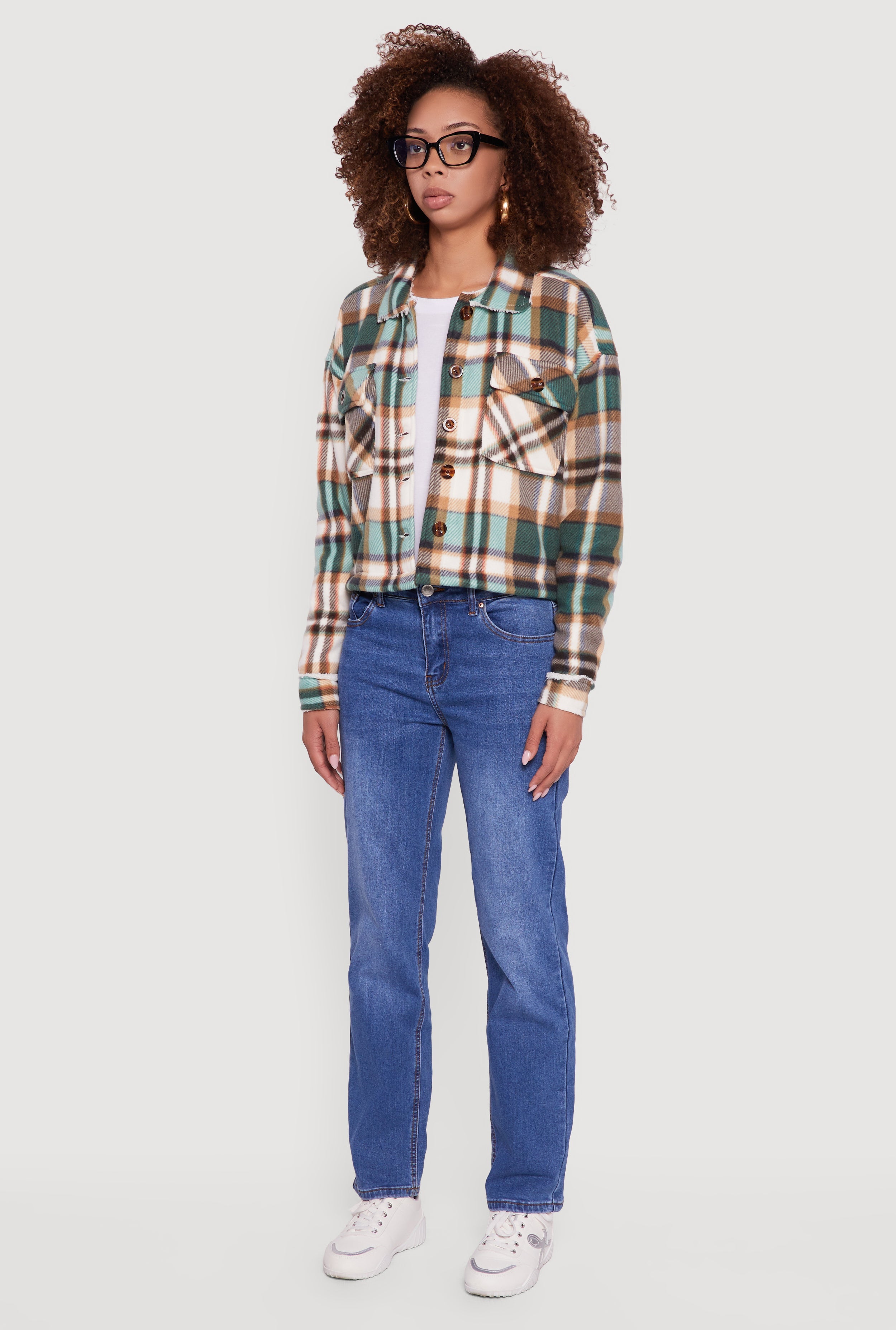 Collared Sherpa Lined Plaid Shacket