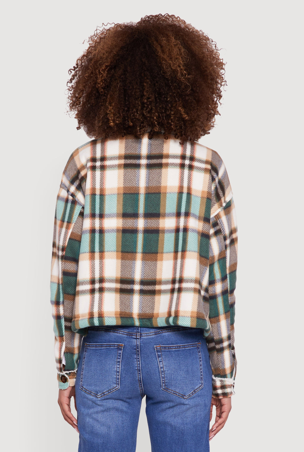 Collared Sherpa Lined Plaid Shacket