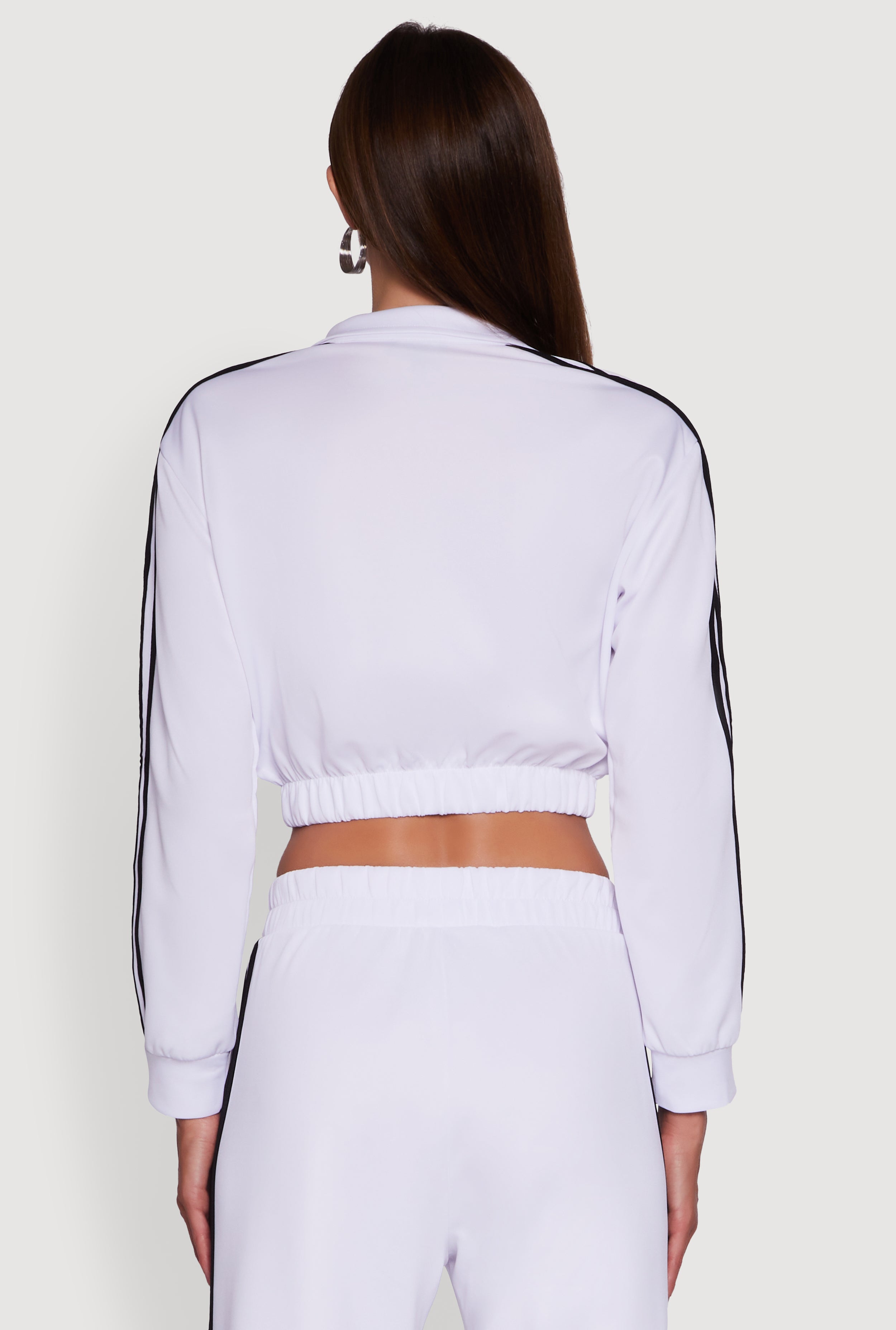 Collared Contrast Trim Zip Front Track Jacket